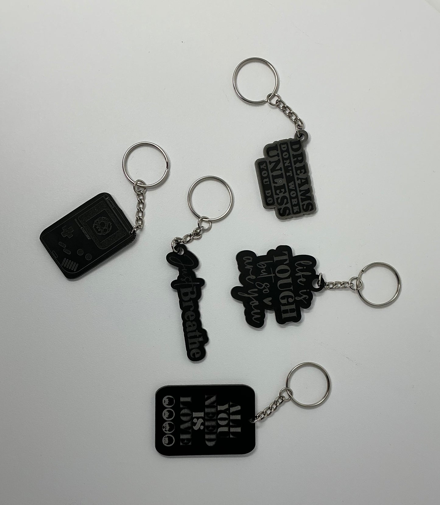 Black Acrylic Key chains