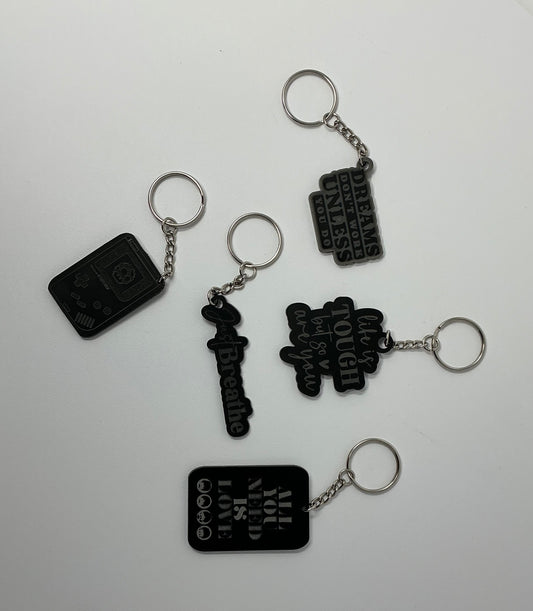 Black Acrylic Key chains